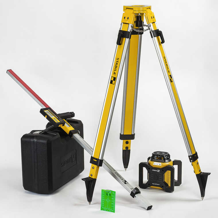 Stabila - Laser rotatif ensemble avec trépied et tige de nivellement LAR 160 G
