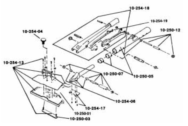 Roberts - Ensemble de pivot de tête comprenant un tube de pivot, un goujon, des écrous et des raccords pour 10-254