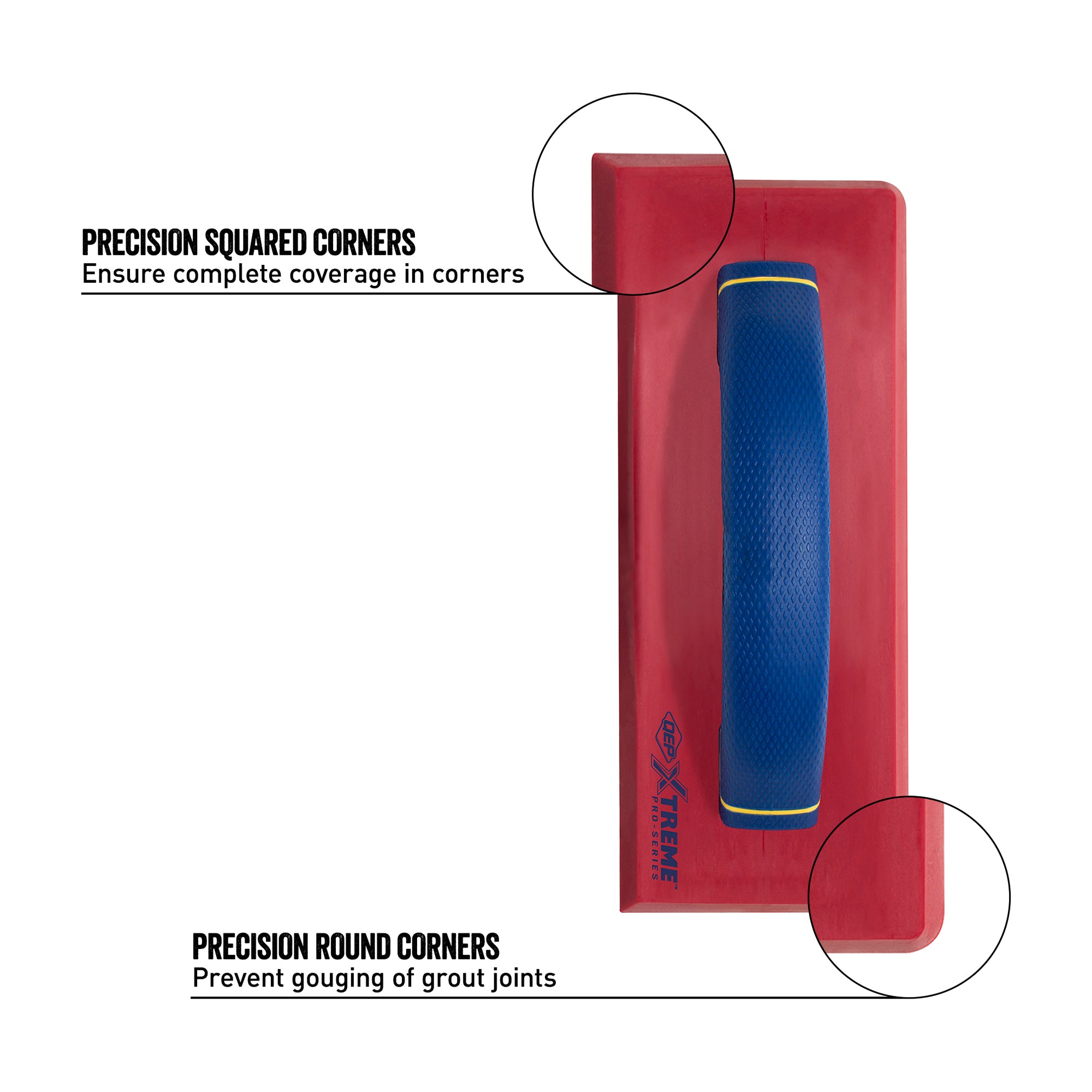 Aplanissoir à coulis pour pierre de 10 po x 3.5 po (254 mm x 89 mm) avec poignée confortable