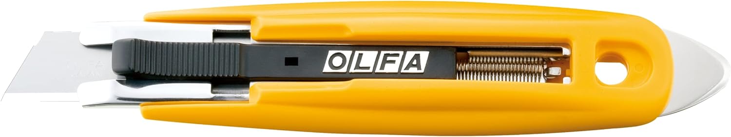 Olfa - Couteau de sécurité auto-rétractable SK-9 avec poignée texturée en ABS antidérapante et lame de sécurité à double tranchant