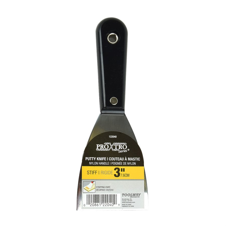 Toolway - Couteau à Mastic en Acier Inoxydable rigide 3" poignée en plastique