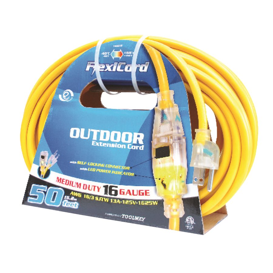 Toolway - Extension extérieure 30m SJTW 16/3" 1 Connecteurs De Sortie