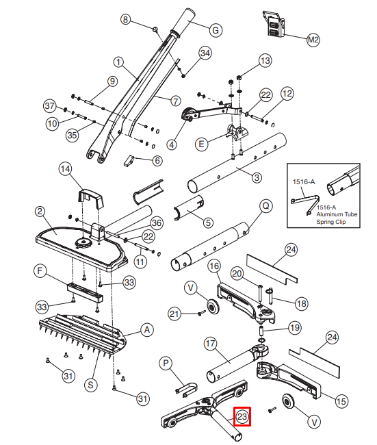 Crain - Bloc de queue pliable complet pour no. 499-500