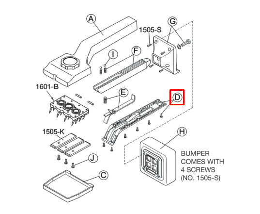 Crain - Couvercle inférieur avec vis pour no. 612
