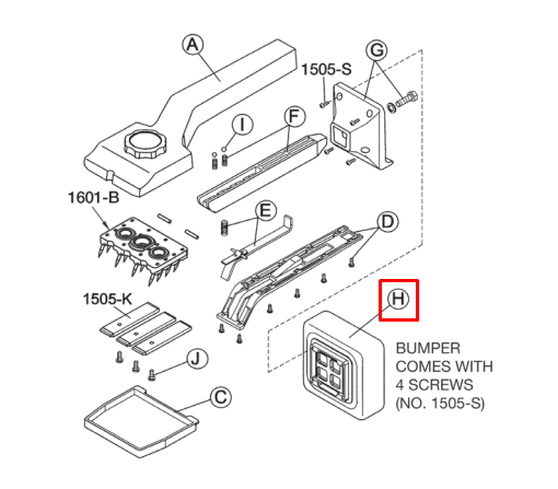 Crain - Support de pare-chocs avec vis pour no. 612 (paquet de 4)