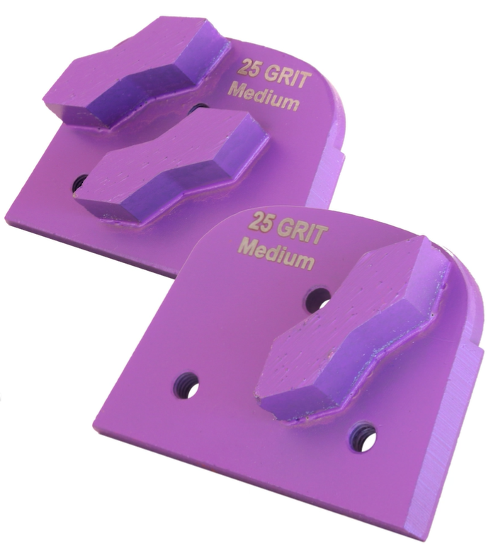 Bartell Morrison - Segment double de meulage diamenté mauve à grain 16 pour le meulage de béton souple à moyen (paquet de 9)