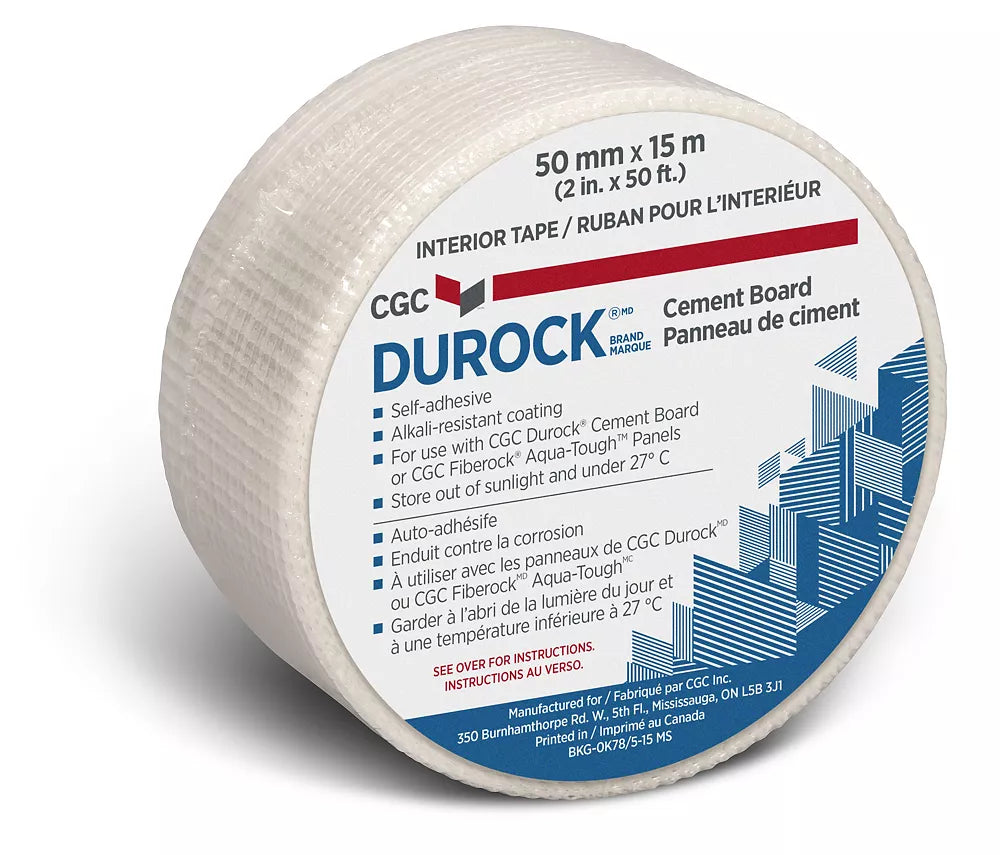CGC - Durock Ruban intérieur en carton de ciment - rouleau de 2" x 50'