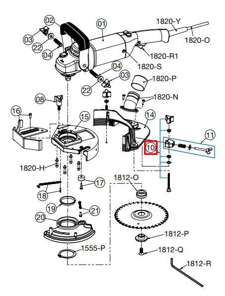 Crain - Bouton de réglage de la hauteur à trois bras avec fixations pour no. 820 (paquet de 4)