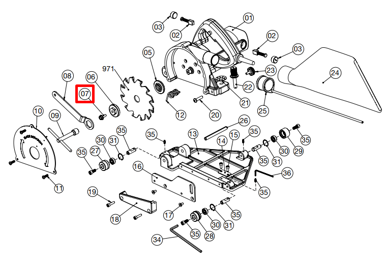 Crain - Vis de lame pour 970 Power Groover