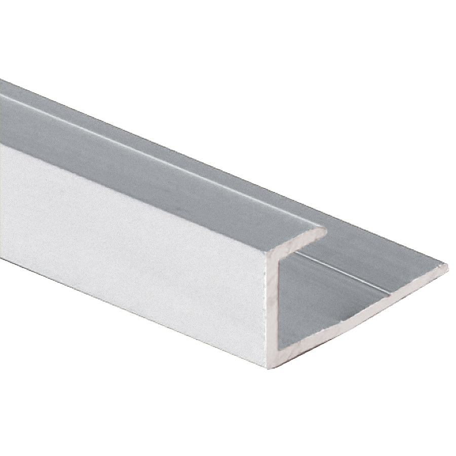 Prova - Moulure de finition en J en aluminium, Clair anodisé satiné - 1/4" x 12'