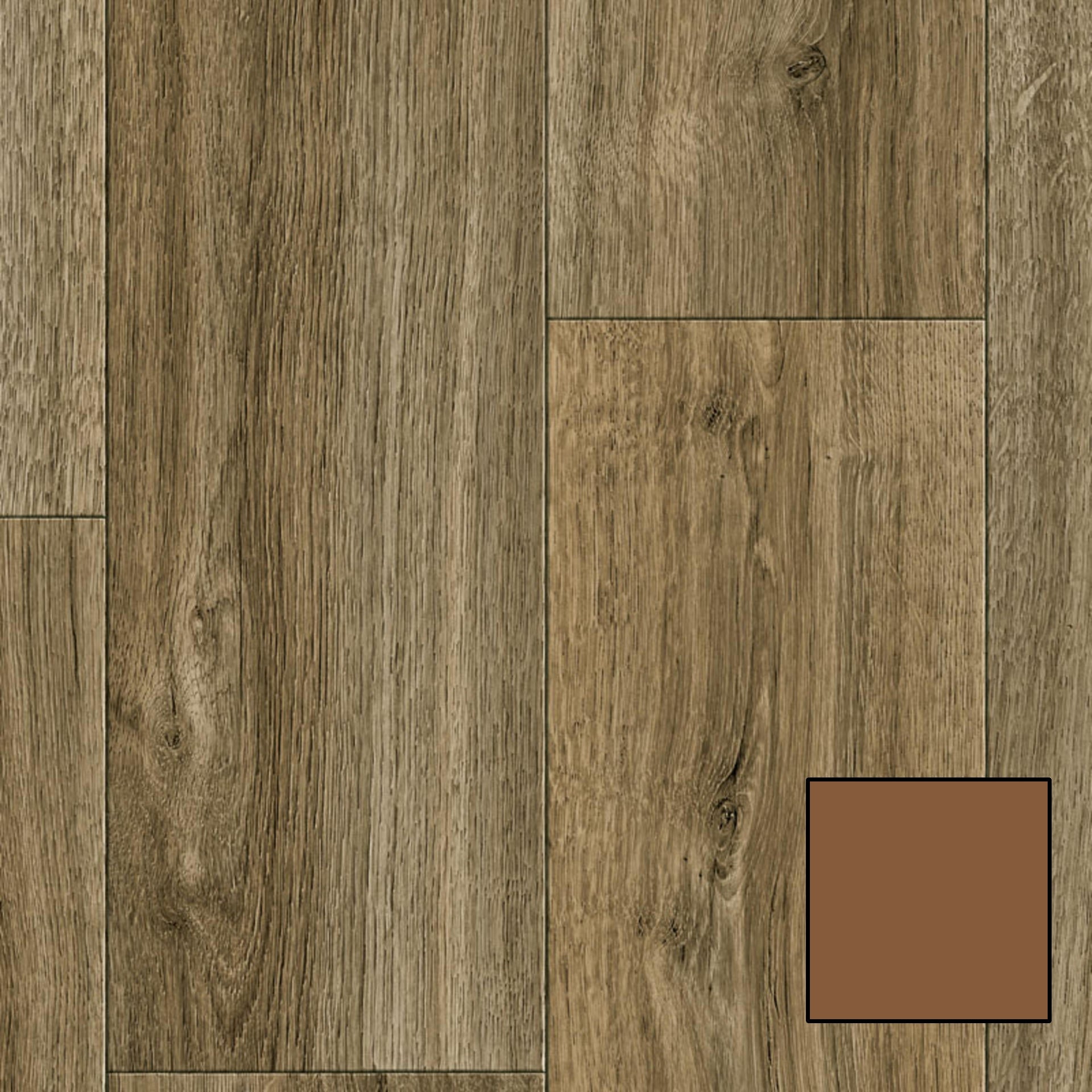 Tarkett - Rouleau de vinyle hétérogène Acczent Wood #S13-104-E1 Long Modern Oak Nature Brown 6-1/2' x 2 mm (vendu en vg²)