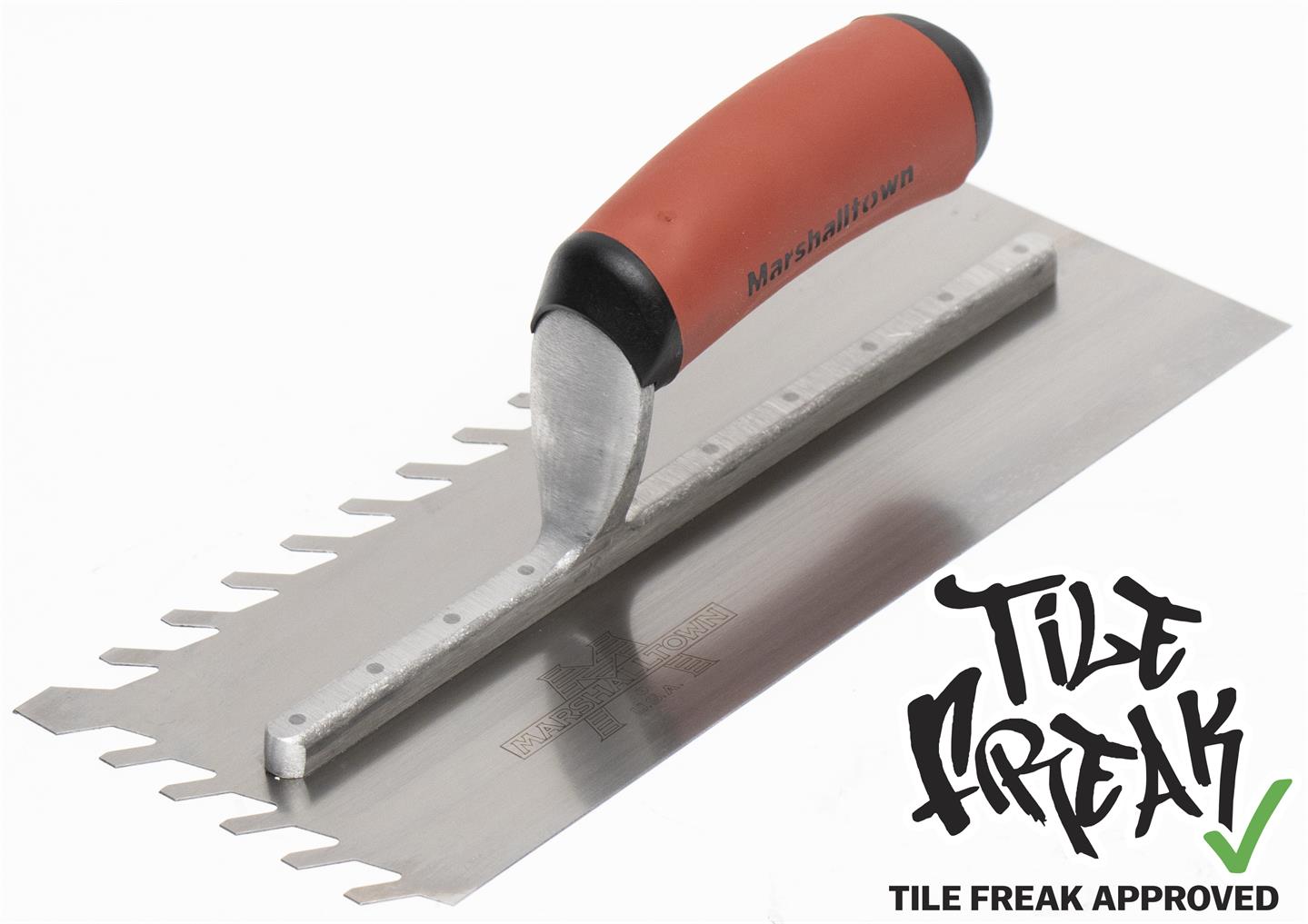 Marshalltown - Truelle à dents en forme de vagues 1/2" LayFlat 4-1/2" x 11" avec poignée DuraSoft
