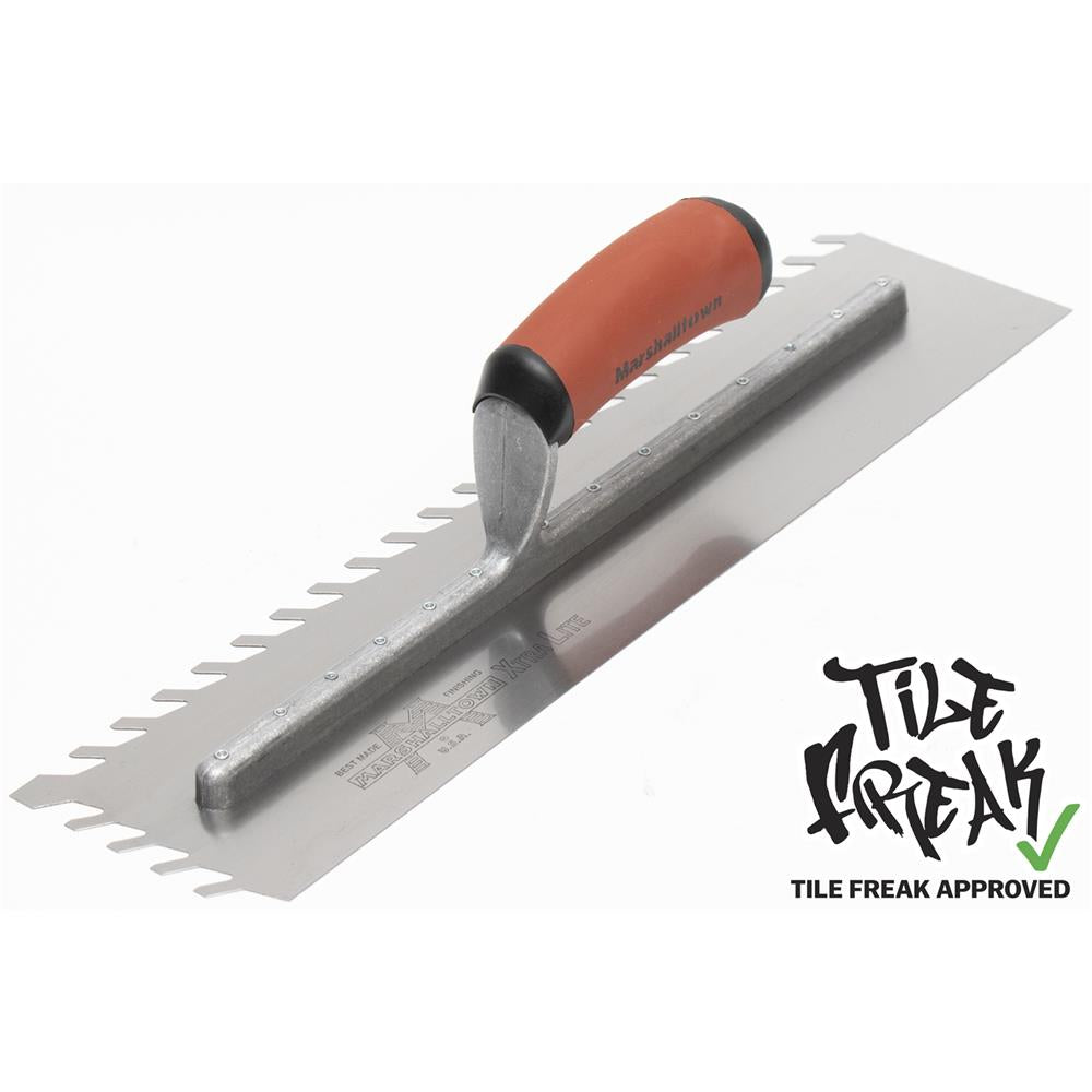 Marshalltown - Truelle à encoche LayFlat 16 x 4 po avec encoche 1/2 po