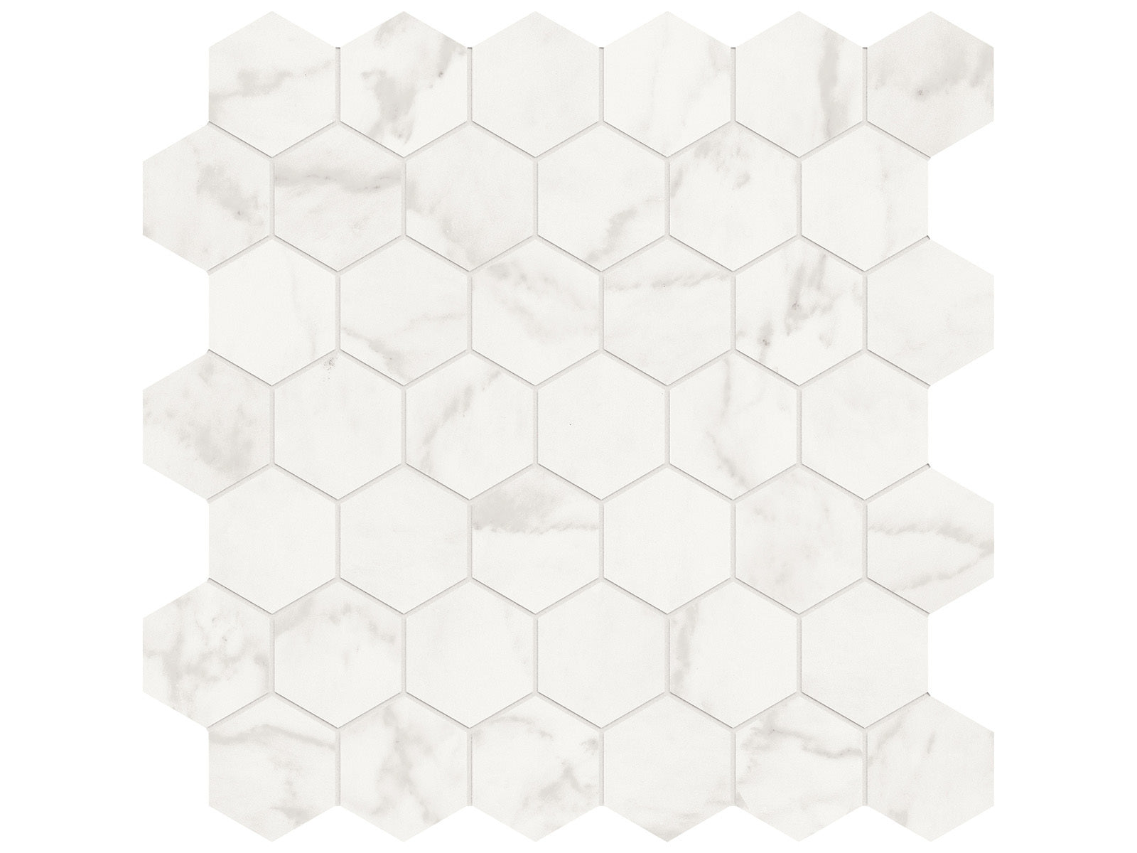 Anatolia - Majesto - Ariel Bianco - Mosaïque hexagonale de porcelaine colorée dans la masse adoucie 5 cm (2 po)