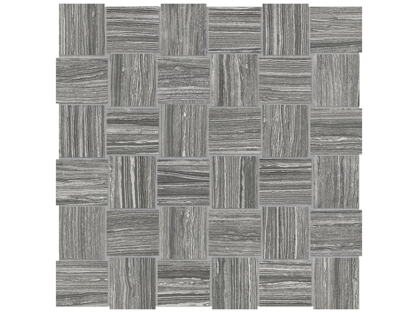 Anatolia - Eramosa - Carbon - Mosaïque à motif vannerie de porcelaine émaillée mate 5 x 5 cm (2 x 2 po)