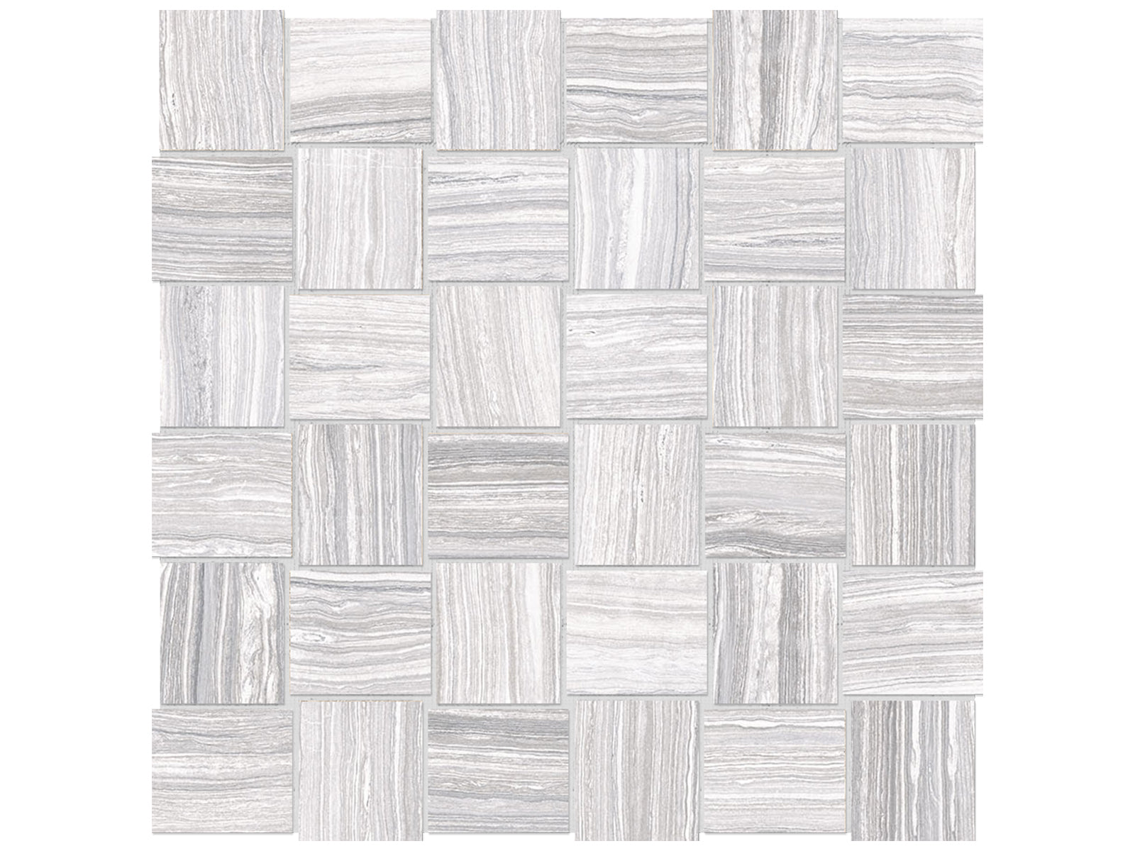 Anatolia - Eramosa - Ice - Mosaïque à motif vannerie de porcelaine émaillée mate 5 x 5 cm (2 x 2 po)