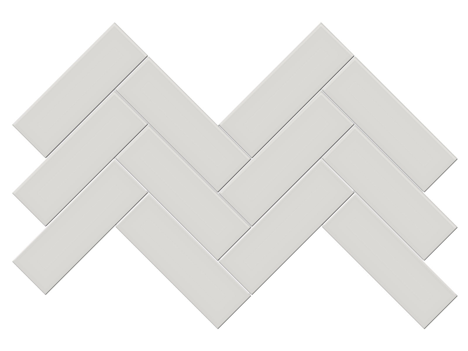 Anatolia - Céramique mosaïque Soho Halo Grey Herringbone Lustré 8-1/4" x 17"  (vendu au pi²)