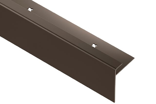 Schluter - VINPRO-STEP-R Profilé de nez de marche pour revêtement de vinyle avec dévoilement allongé aluminium anodisé bronze antique brossé 3/8" (10 mm) x 8' 2-1/2"