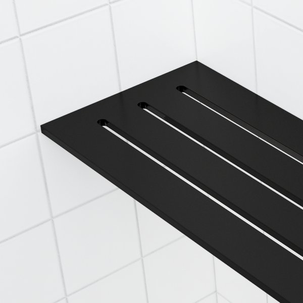 Tablettes de coins noir mat 4″x 8″ pour douches carrelées ||62805584938
