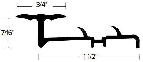 Futura Transitions - Agrippeur de tapis avec dents Palisade Joiner With Pins 3/4"  Nickel
