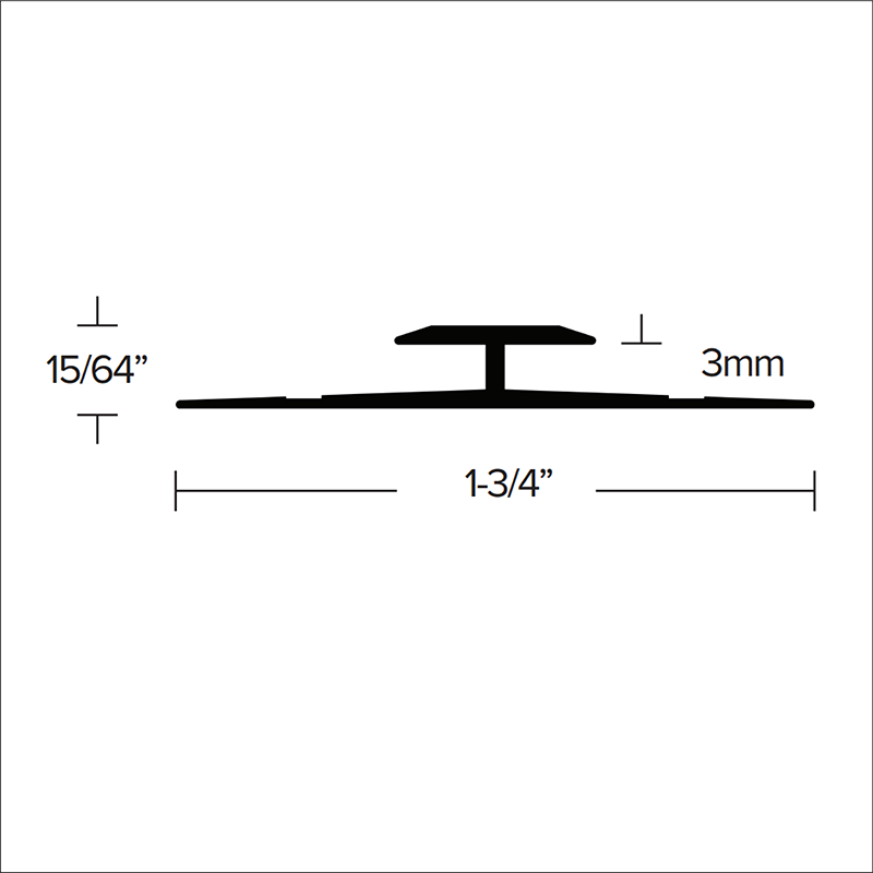 Futura Transitions - Transition menuisier pour vinyle LVT 905 en Aluminium argenté gravé 3/16" (5 mm) x 7/8" x 12'