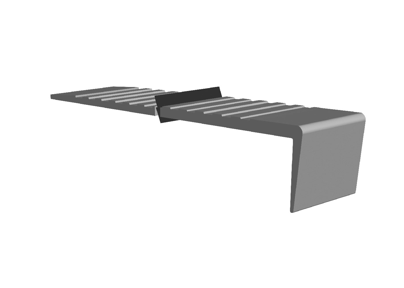 Core Flooring - Heavy Duty Stair Treads #56 Nightshade with 2" Safety Walk C2027 Sparkle Black 2-1/4" x 12" x 12'