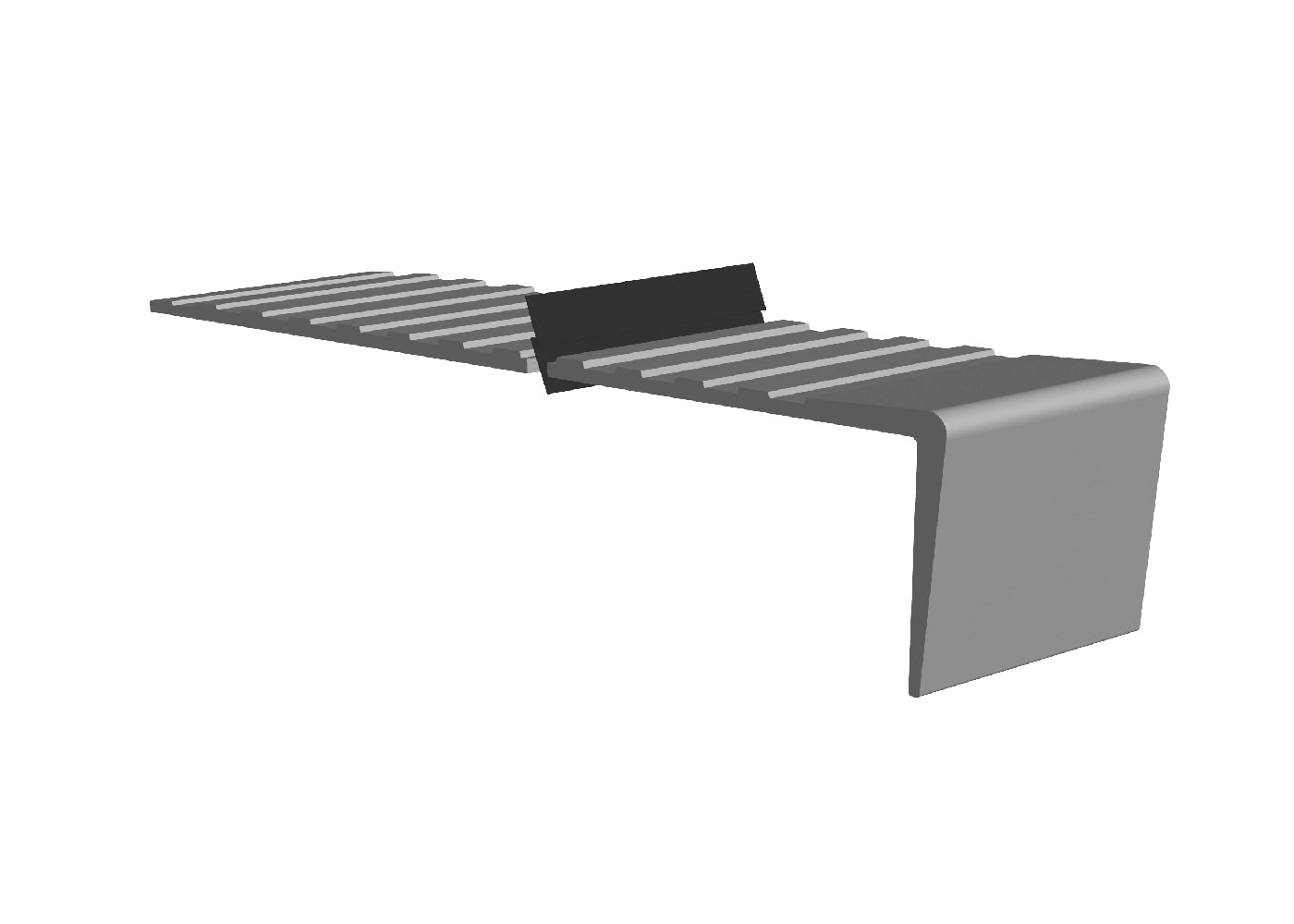 Core Flooring - Regular Stair Treads #1 Black with 2" Safety Walk C2029 Teak Brown 2-3/16" x 12" x 12'