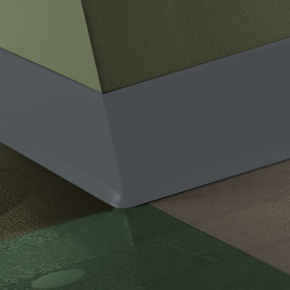 Tarkett - Vinyle Traditionnel 5/64" (type TV) - CB TA6 2.5 X 120 .080 TOE Traditional Vinyl 2 1⁄2" .080 #TA6 Bedrock - Wallbase 120'