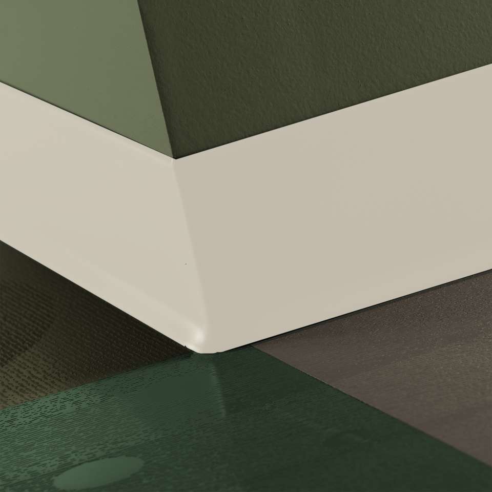 Tarkett - Vinyle Traditionnel 5/64" (type TV) - CB 01 4 X 120 .080 TOE Traditional Vinyl 4" .080 #1 Snow White - Wallbase 120'