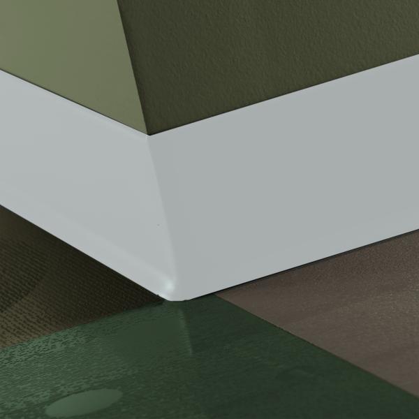 Tarkett - Plinthe en caoutchouc Duracove Thermoplastic Rubber 1/8" (Type TP) TOE Duracove #VN1 White Slipper - 1/8" (3 mm) x 6" x 100'