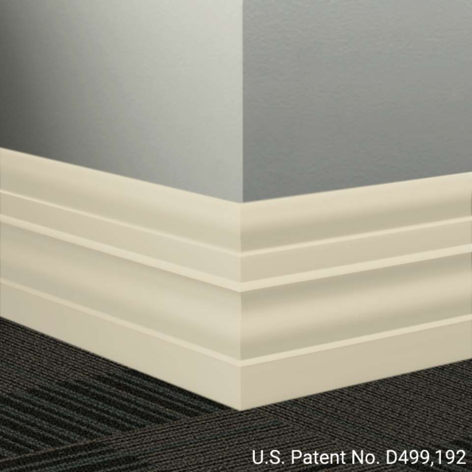 Tarkett - Système de finition murale Millwork - MW 79 E Attaché 6" #79 Bone White - Wallbase 8' (paquet de 8)