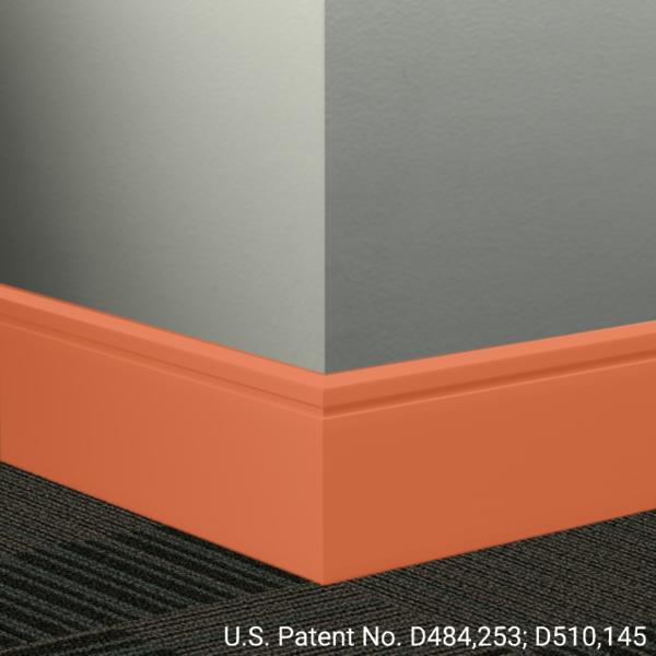Tarkett - Plinthe Millwork profilée en caoutchouc Reveal #62 Tangerine Tango 6" x 8' (paquet de 8)