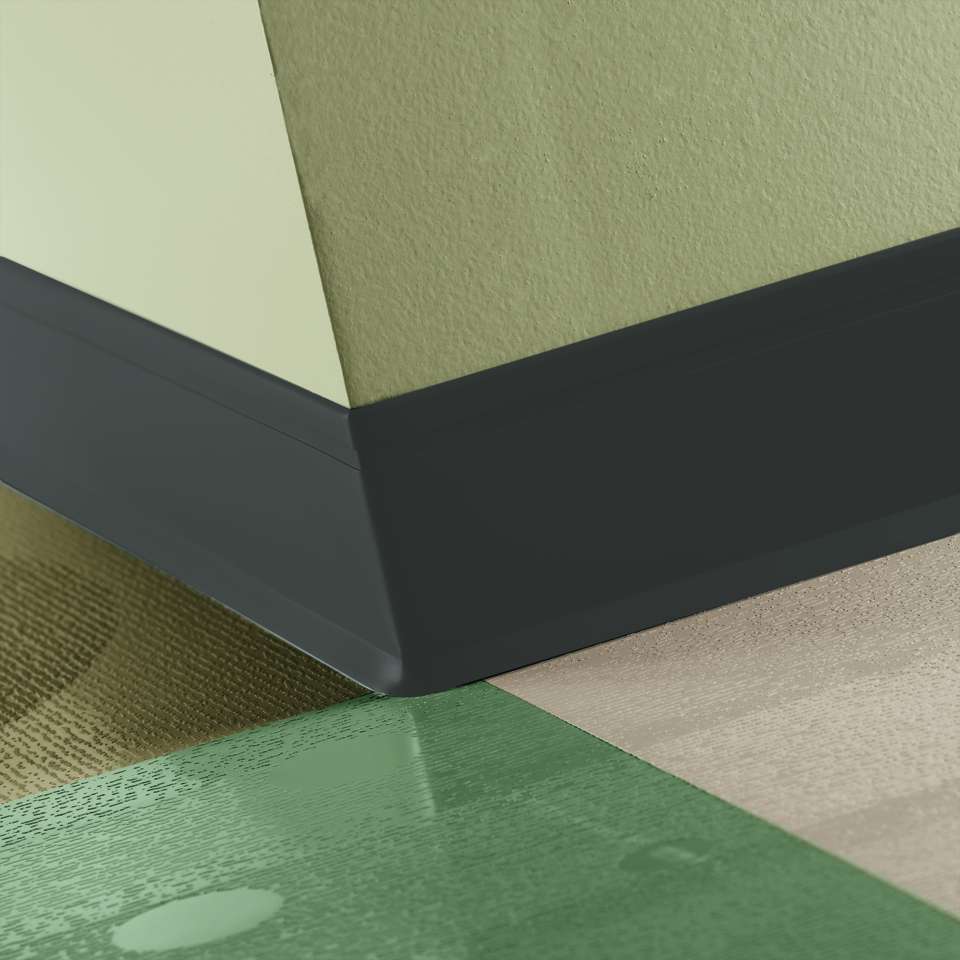Tarkett - Perceptions - Recess Toe 4 1⁄4” #82 Black Pearl - Wallbase 120'