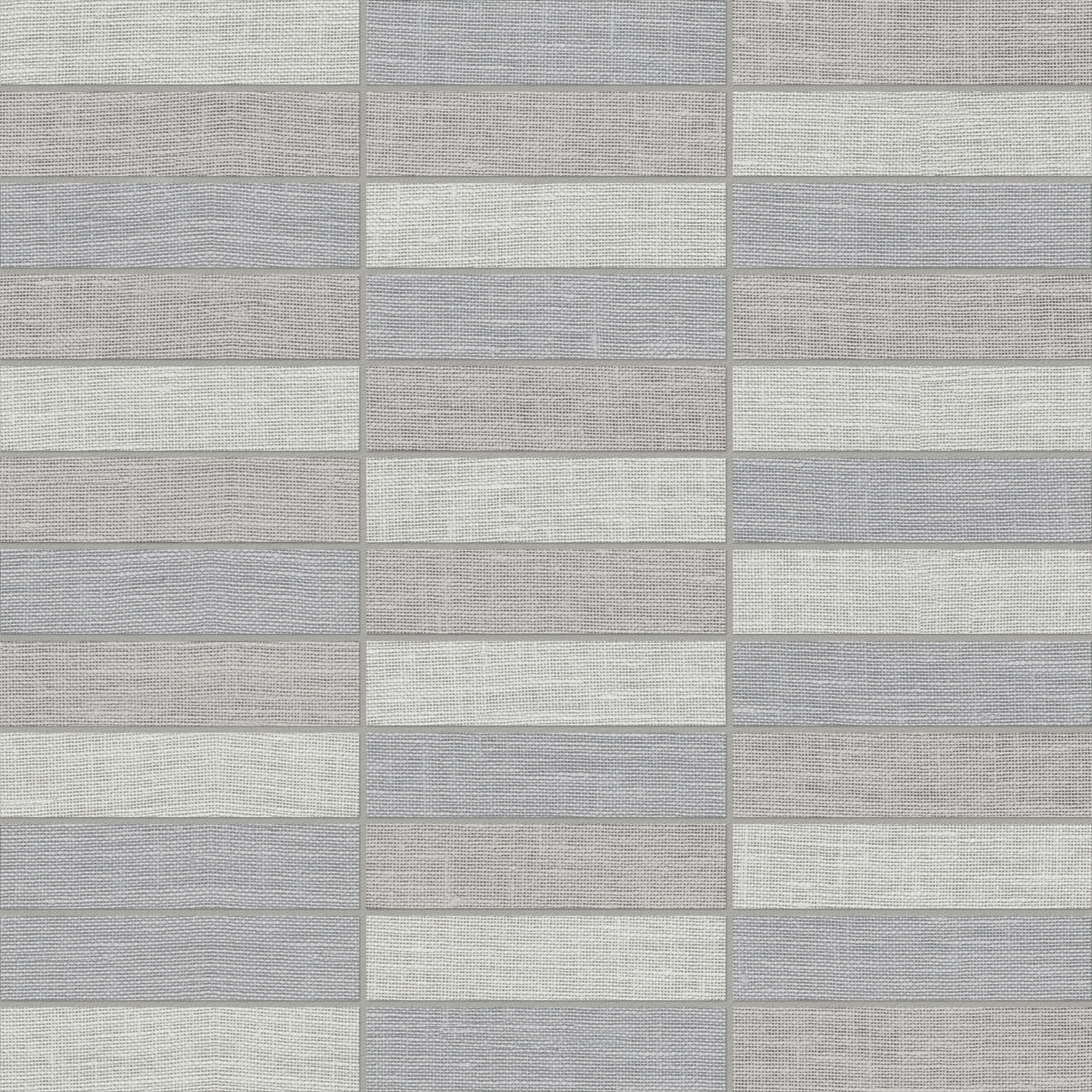 Anatolia - 2.5 x 10 cm Belgian Linen Light Blend Stacked Matte Color Body Porcelain Mosaic (New-MY) || 4501-0030-1