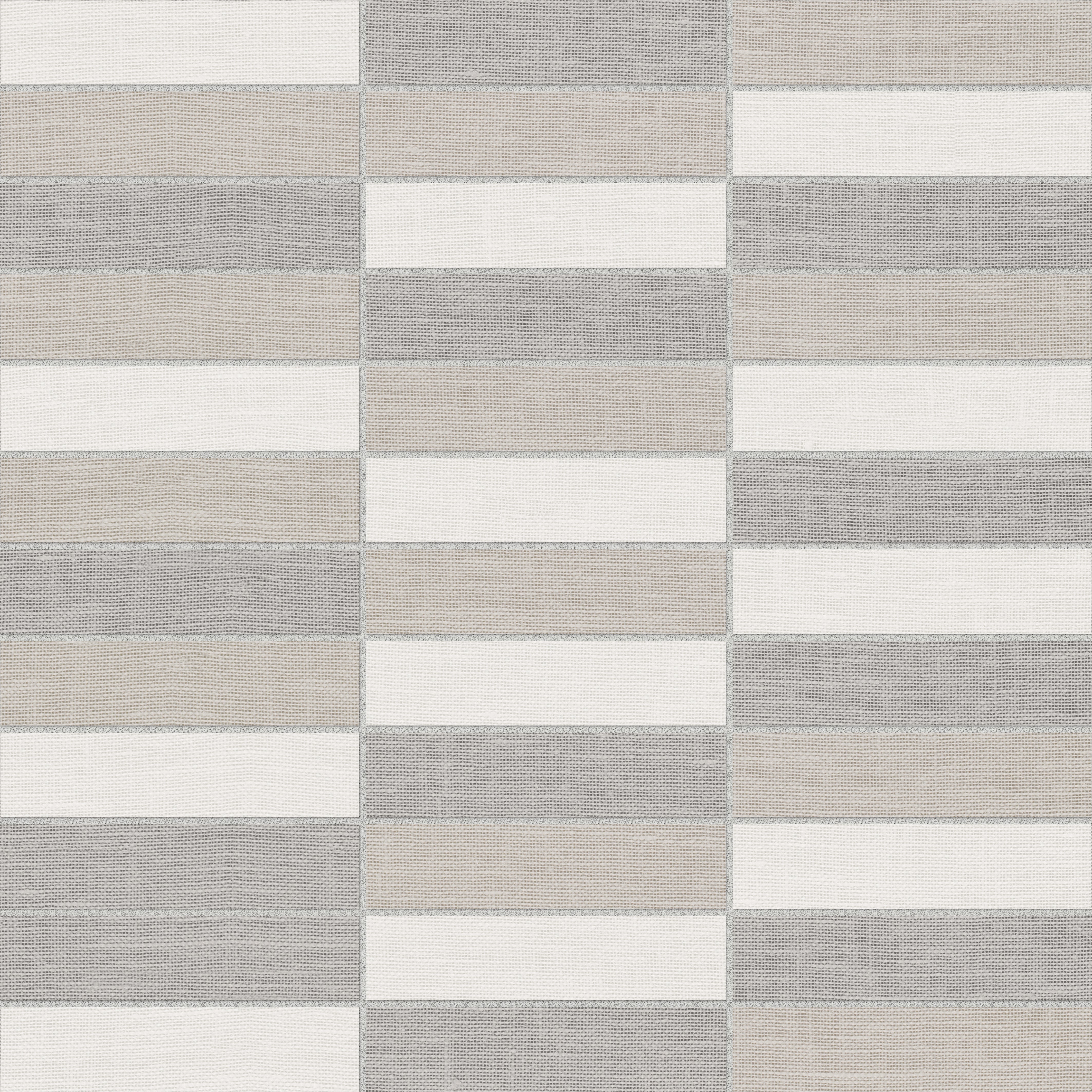 Anatolia - 2.5 x 10 cm Belgian Linen Light Blend Stacked Matte Color Body Porcelain Mosaic (New-MY) || 4501-0030-1