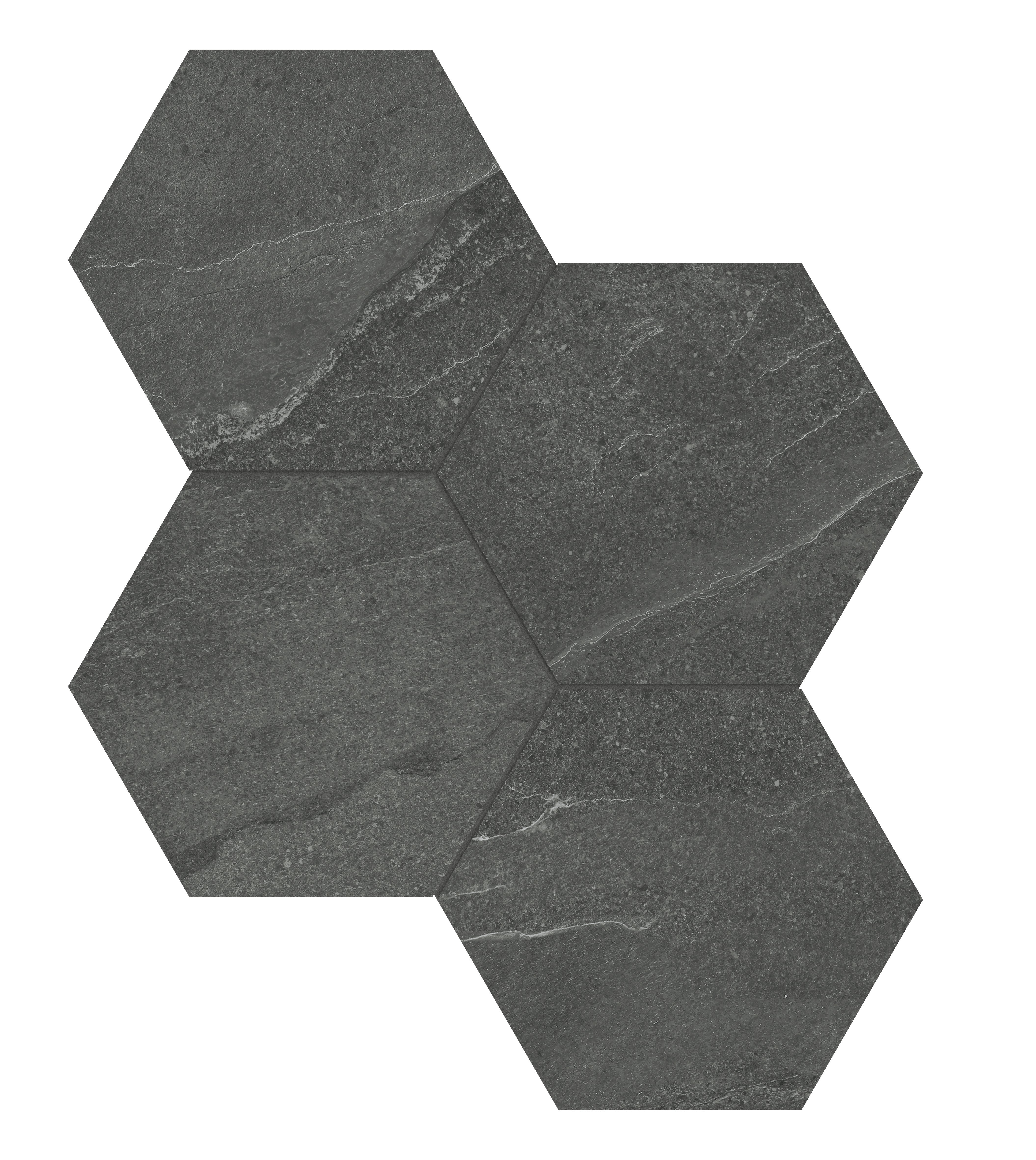 Anatolia Céramique mosaïque hexagone Nord Carbon 6" ||4501-0390-1