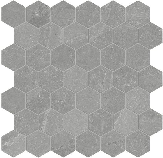 Anatolia - 5 cm Nord Palladium Hexagon Matte Color Body Porcelain Mosaic || 4501-0392-1