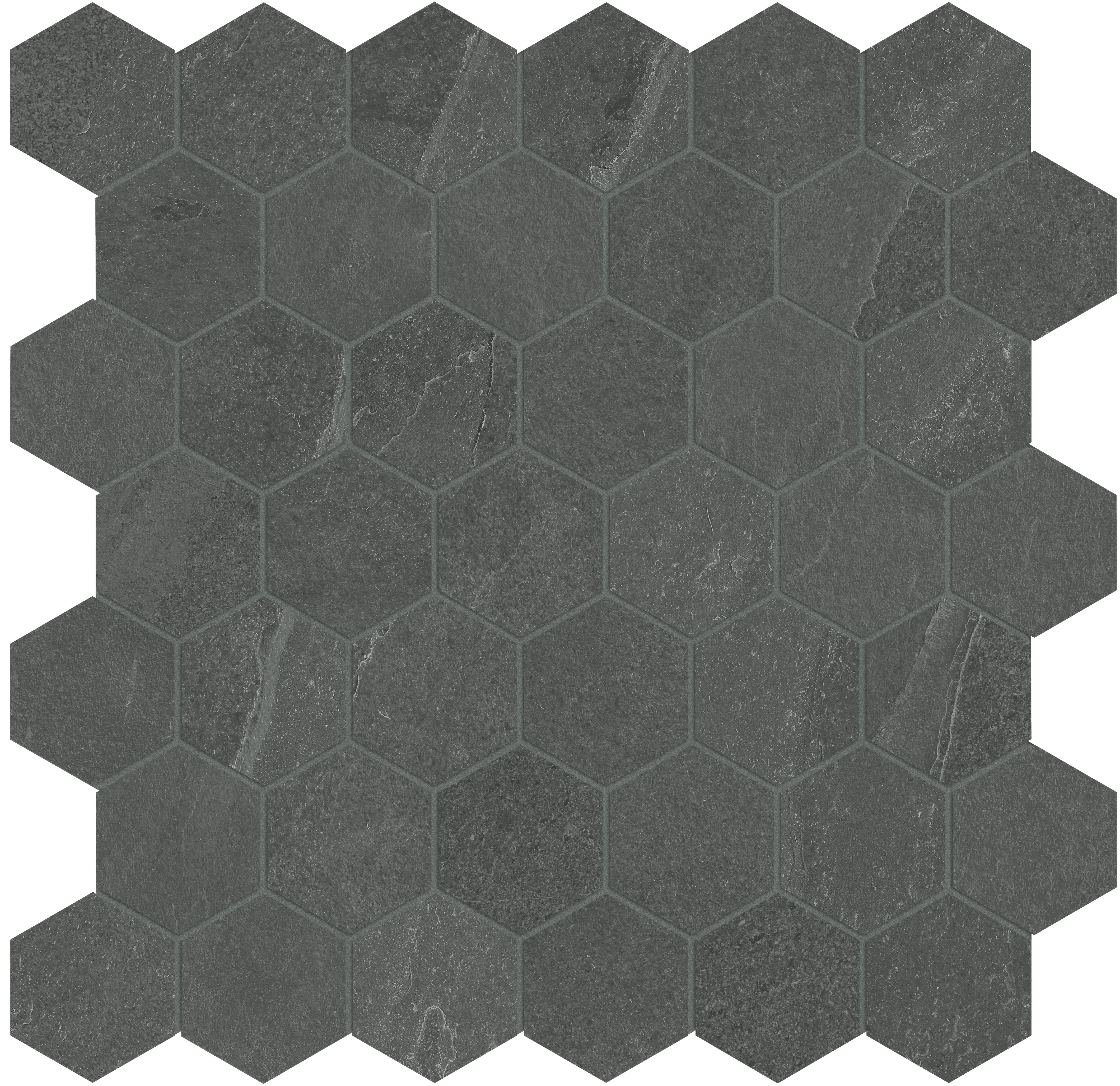 Anatolia Céramique mosaïque hexagone Nord Carbon 2" ||4501-0394-1