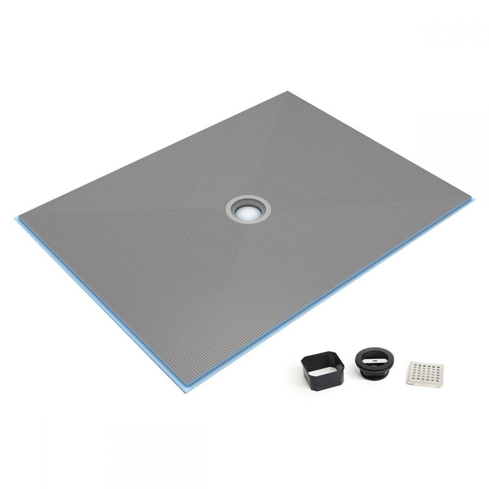 Wedi - Receveur de douche Fundo Ligno avec Drain centré - 48" x 48"