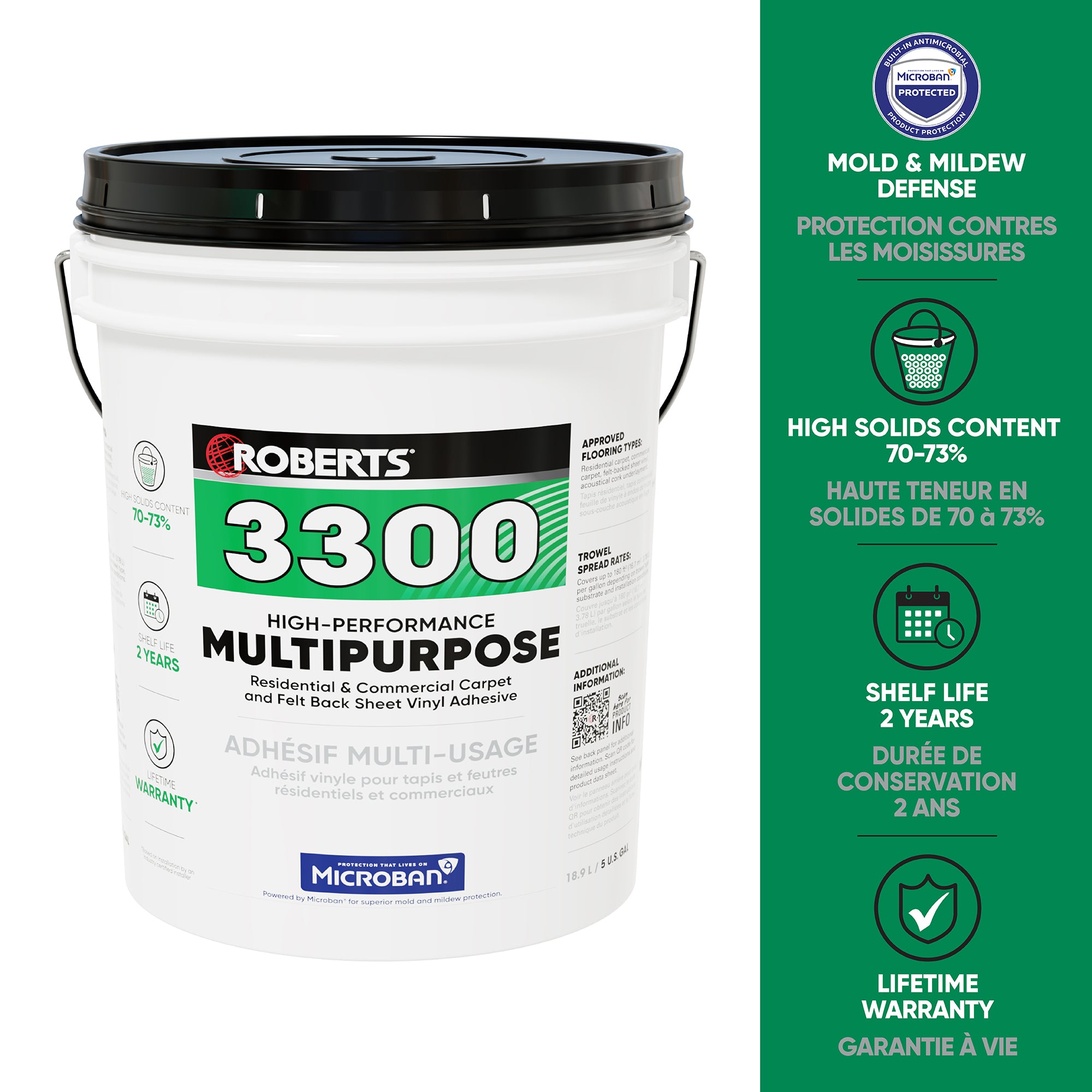 Roberts - High Performance Multi-Purpose Adhesive - 5 gal. (18.9 L) (18.9 L) ||3300RB020