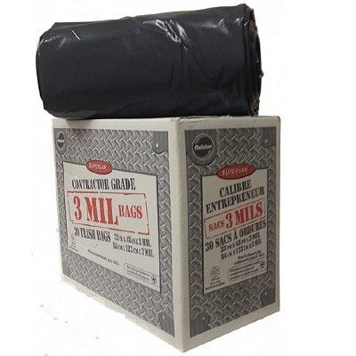 Ralston - Proshield - SUPERSAK Sacs à poubelle de Construction - 3 mil 33"X48" - Boite de 30