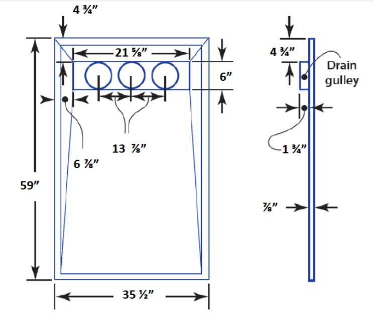 ARC - Base de douche TrueDEK Linear Tub Replacement 59" x 32.25"