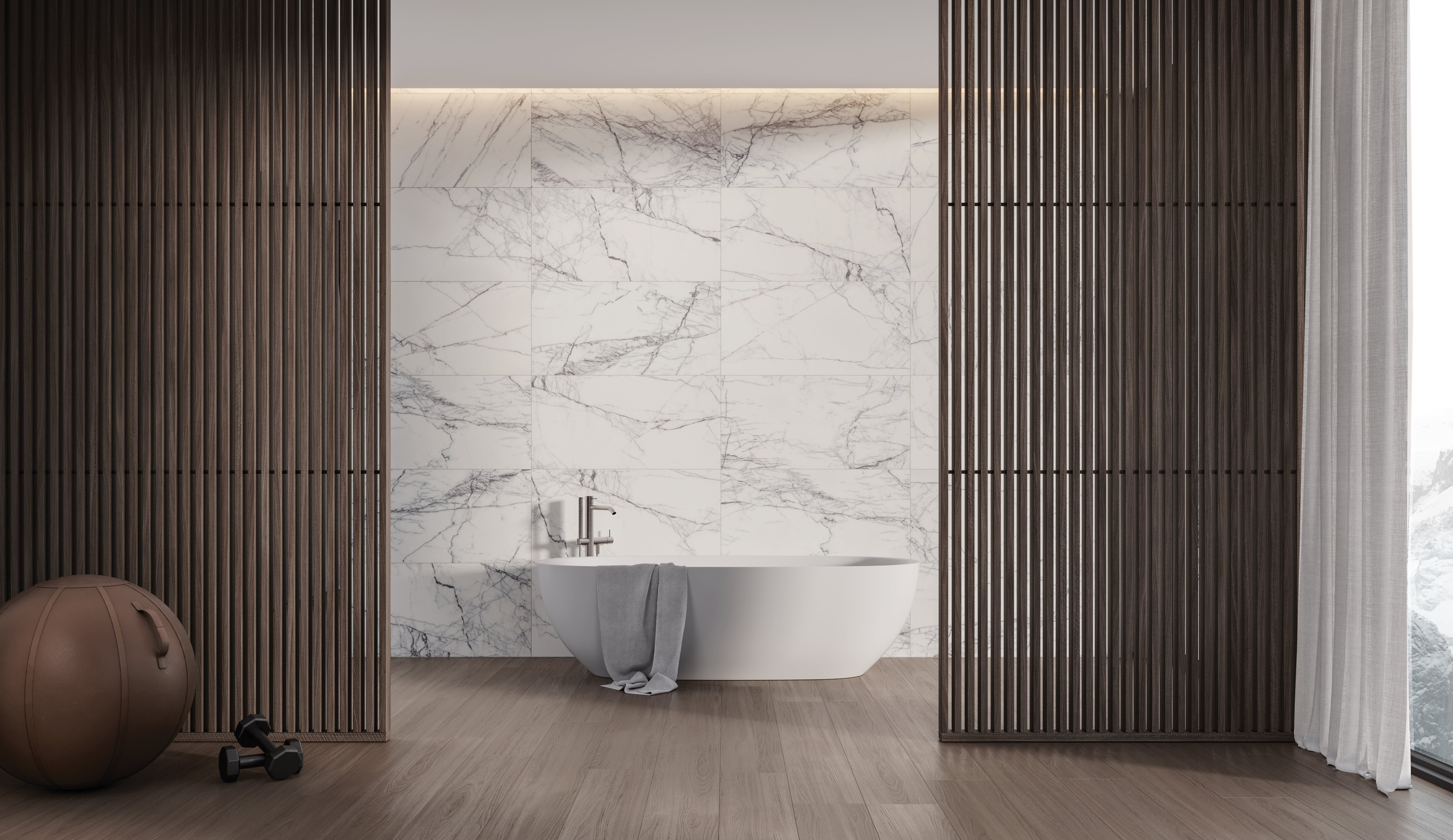 Anatolia - 45.7 x 91.4 cm Lilac Volta Honed Marble Tile || 5000-0448-0