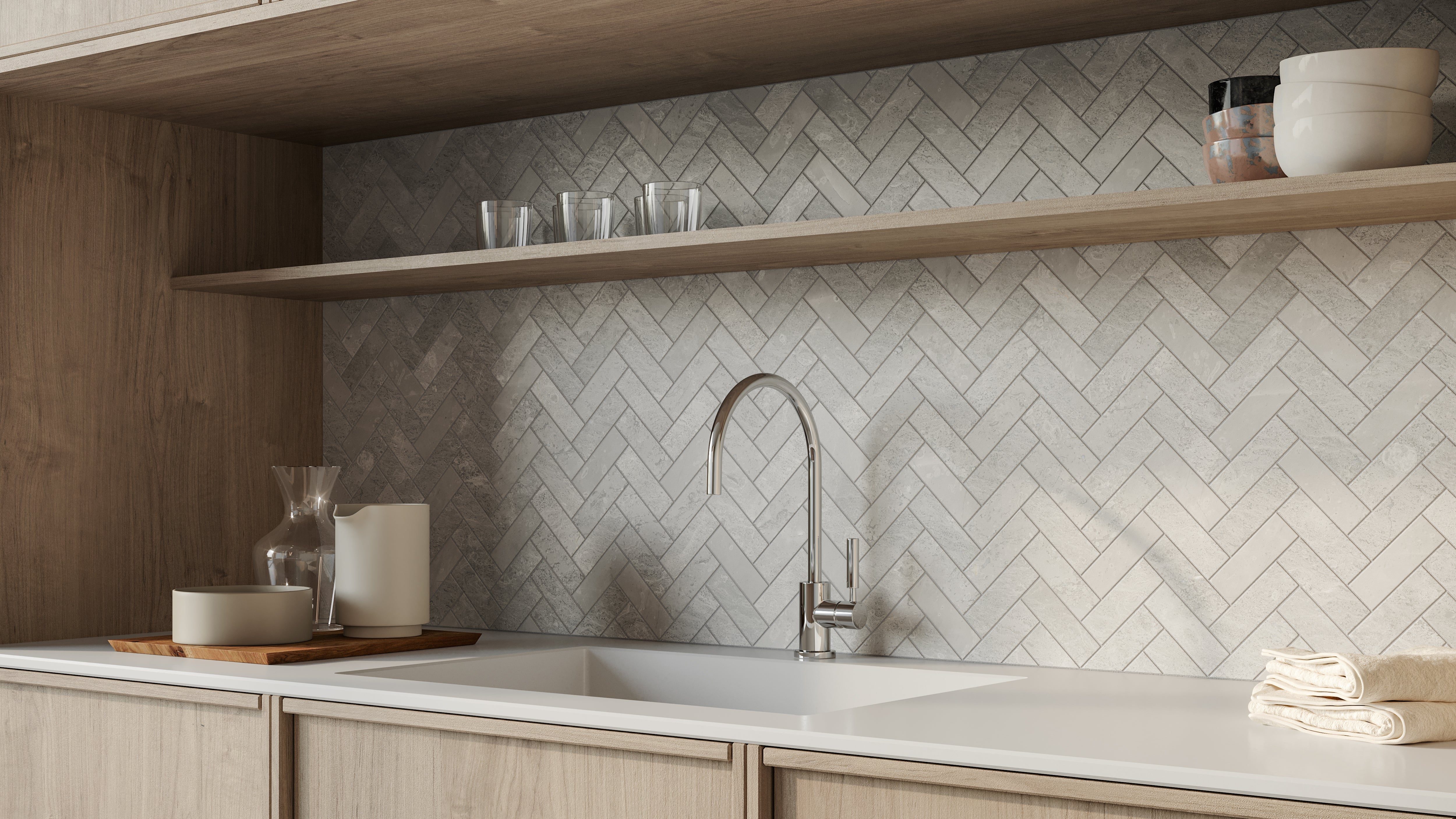 Anatolia - 45.7 x 91.4 cm Anciano Grigio Honed Marble Tile || 5000-0586-0