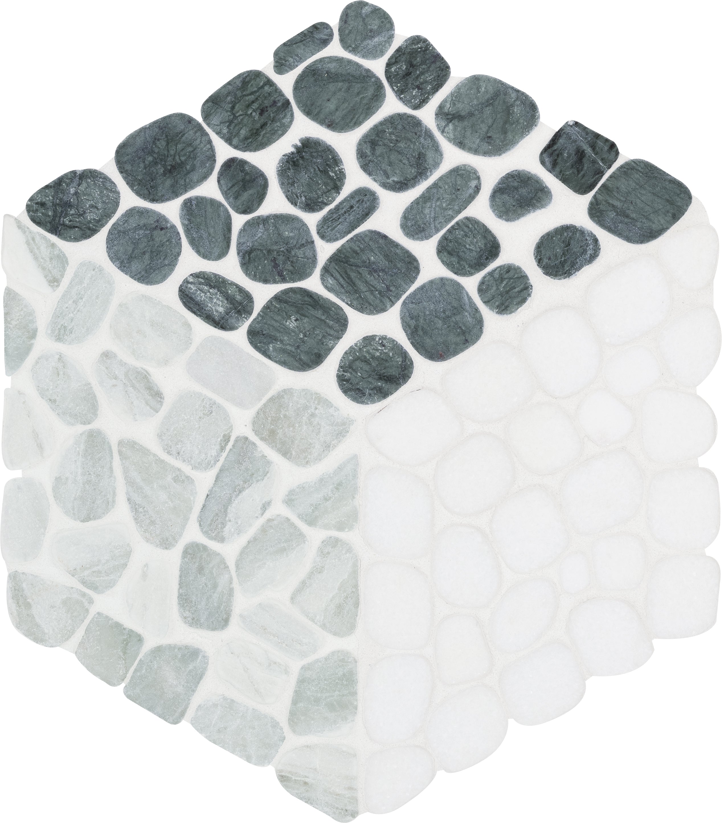 Anatolia - Cabana Jade Blend Pebble Tumbled Marble Mosaic || 5001-0458-0