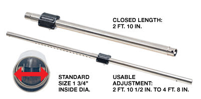 Crain - Tube à blocage automatique 1-3/4" ajustable 2' 10-1/2" à 4' 8" pour tendeurs à tapis