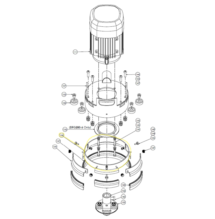 Bartell Morrison - Capot flottant de remplacement pour meuleuse de sol DFG280