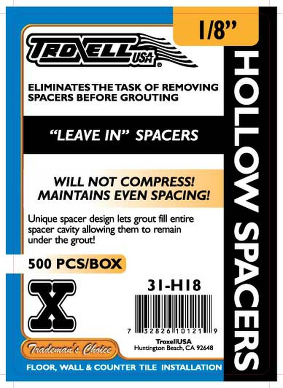 Troxell - Espaceurs creux 1/8" (paquet de 500)