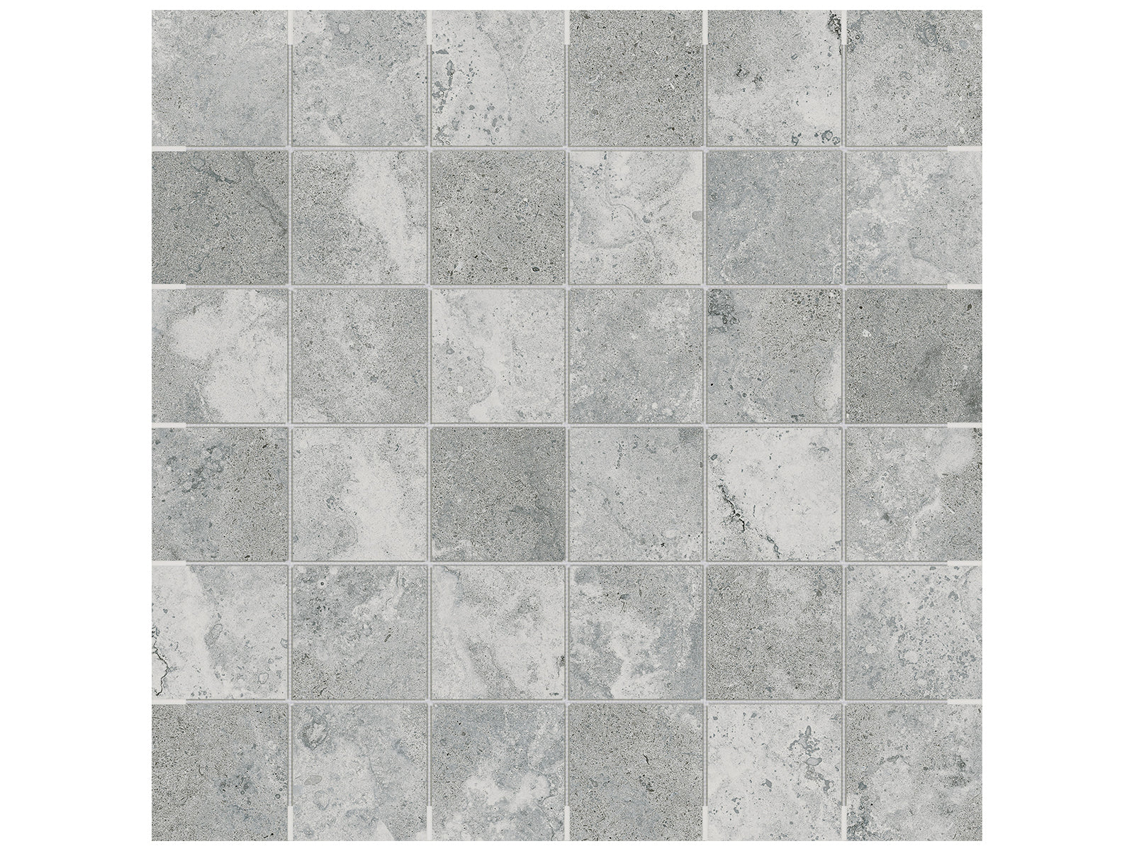 Anatolia - Mosaïque de porcelaine Veneta Argento mate 2" x 2"