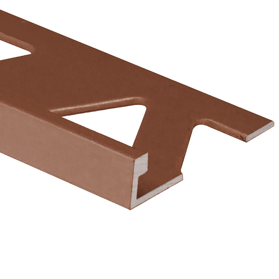 Prova - Bordure de tuile plate, Bronze foncé satiné - 1/4" x 8'